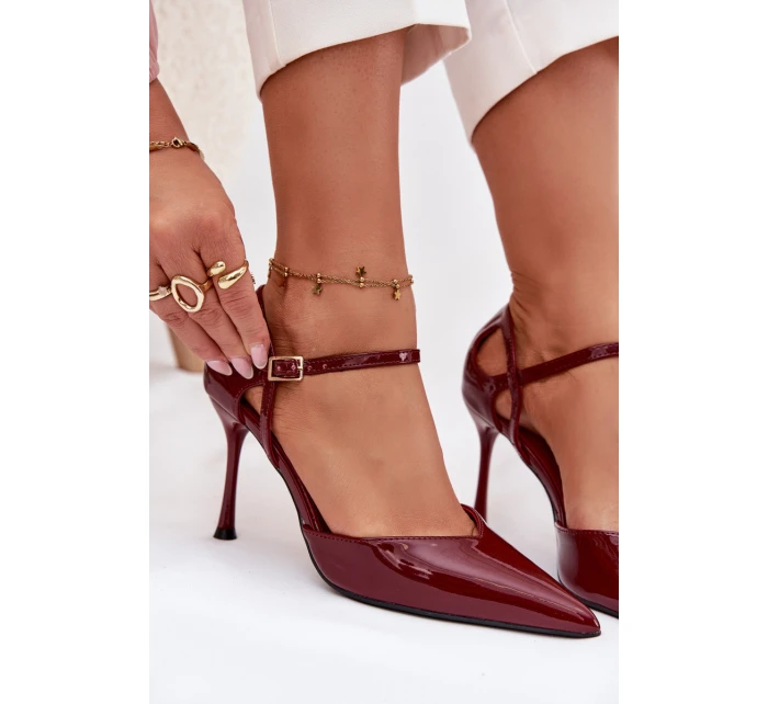 Lakované lodičky s páskem bordové model 21788333 - Boto Lakované lodičky s páskem bordové model 21788333 - Boto