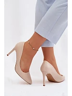 Eko kožené lodičky Sergio Leone 1339 Světle béžové Eko kožené lodičky Sergio Leone 1339 Světle béžové