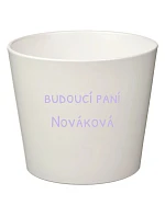 Bílý keramický květináč - budoucí paní - velký Bílý keramický květináč - budoucí paní - velký