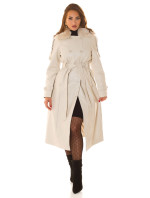 Sexy zimní kabát z umělé kůže v Trenchcoat Look