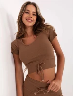 Hnědý dámský trojdílný komplet basic (7742) Hnědý dámský trojdílný komplet basic (7742)