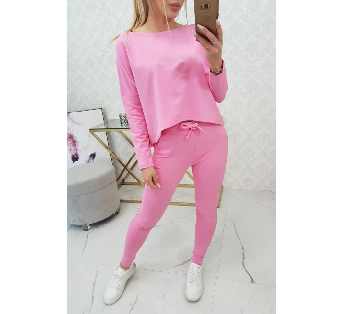 Souprava s oversize halenkou světle růžová