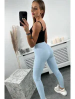 Pruhované legíny modré