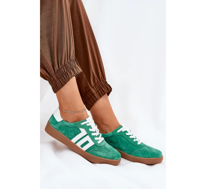 Tenisky Sportovní Obuv Semišová Zelená model 21690659 - VINCEZA Tenisky Sportovní Obuv Semišová Zelená model 21690659 - VINCEZA