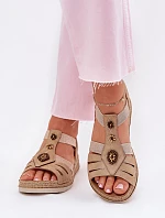 Dámské Sandály Na Klínu S Ozdobami Béžové Inblu RV000015