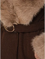 Płaszcz damski z odpinanym brązowy model 22404889 - FashionStreet Płaszcz damski z odpinanym brązowy model 22404889 - FashionStreet
