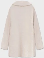 Krátký béžový vlněný přehoz přes oblečení typu alpaka model 18059157 - MADE IN ITALY Krátký béžový vlněný přehoz přes oblečení typu alpaka model 18059157 - MADE IN ITALY