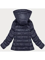 Tmavě modrá prošívaná dámská zimní bunda s kapucí model 21245953 - W COLLECTION Tmavě modrá prošívaná dámská zimní bunda s kapucí model 21245953 - W COLLECTION