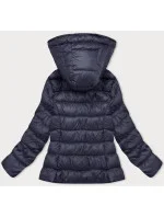 Tmavě modrá dámská prošívaná zimní bunda s kapucí (YP-22075-2)