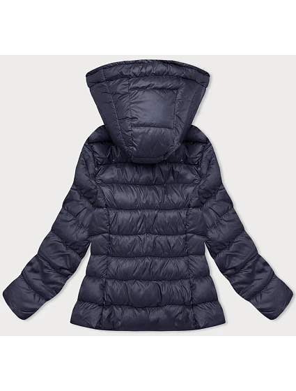 Tmavě modrá prošívaná dámská zimní bunda s kapucí model 21245953 - W COLLECTION
