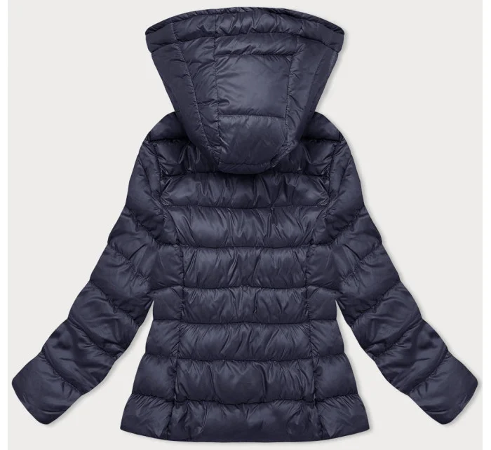 Tmavě modrá dámská prošívaná zimní bunda s kapucí (YP-22075-2)