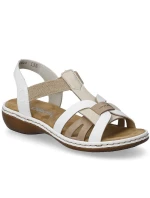 Pohodlné dámské nazouvací sandály bílé model 21904731 - Rieker