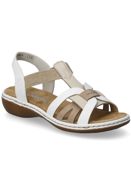Pohodlné dámské nazouvací sandály bílé model 21904731 - Rieker