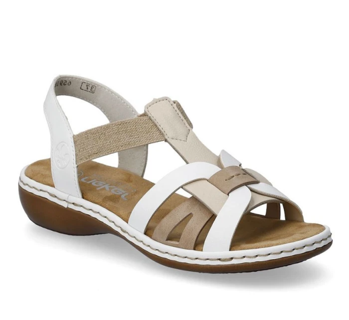Pohodlné dámské nazouvací sandály bílé model 21904731 - Rieker