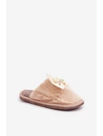 Dámské Pantofle S Kožešinou A Mašlí Béžové model 21681839 - Boto Dámské Pantofle S Kožešinou A Mašlí Béžové model 21681839 - Boto