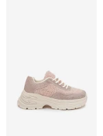 Dámské Tenisky S Krystaly A Beránkem Světle Béžové Zarika