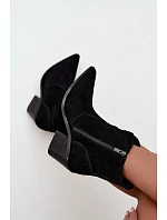 Dámské zateplené kovbojky na podpatku Big Star model 22349493 černé - Big Star Shoes Dámské zateplené kovbojky na podpatku Big Star model 22349493 černé - Big Star Shoes