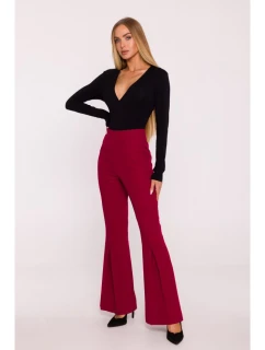 model 21295983 Kalhoty s rozšířenými nohavicemi bordó - Moe