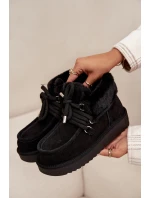 Dámské sněhule D.Franklin z přírodního semiše – černé Dámské sněhule D.Franklin z přírodního semiše – černé