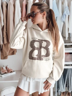 Dámská mikina oversize LITESSO ecru FashionStreet BY1414