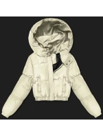 Krátká zimní bunda typu v barvě ecru model 21483451 - J.STYLE Krátká zimní bunda typu v barvě ecru model 21483451 - J.STYLE