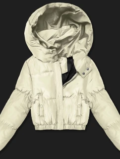 Krátká zimní bunda typu v barvě ecru model 21483451 - J.STYLE