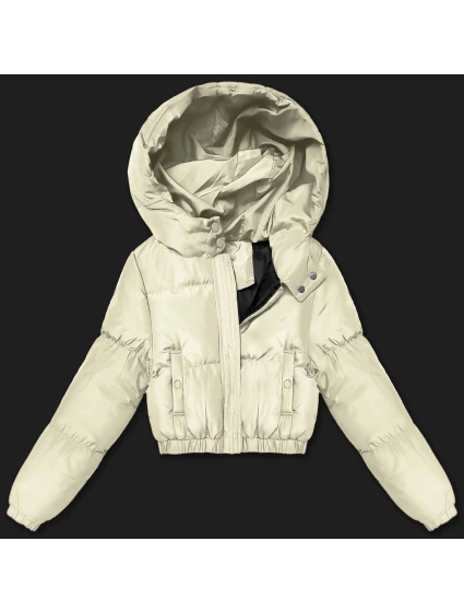 Krátká zimní bunda typu v barvě ecru model 21483451 - J.STYLE Krátká zimní bunda typu v barvě ecru model 21483451 - J.STYLE