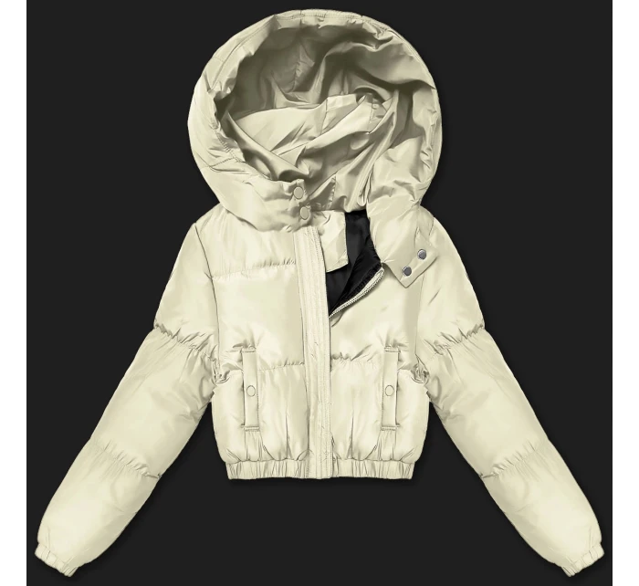 Krátká zimní bunda typu v barvě ecru model 21483451 - J.STYLE Krátká zimní bunda typu v barvě ecru model 21483451 - J.STYLE