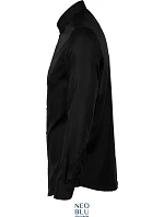 Men keprová košile s dlouhým rukávem deep black model 22499863 - NEOBLU