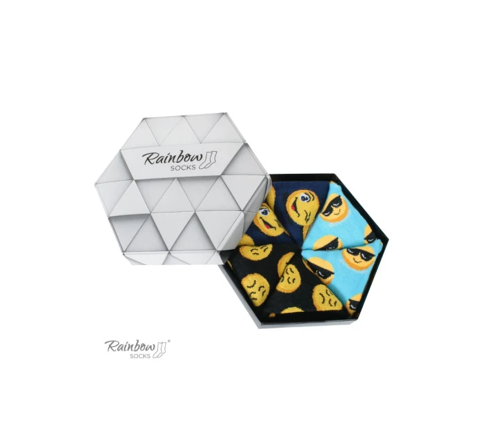 Duhové Ponožky Emotikony Smiley Sadness Brainy 3 Páry