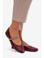 Dámské baleríny s pásky Bordó model 21757684 - Boto Dámské baleríny s pásky Bordó model 21757684 - Boto