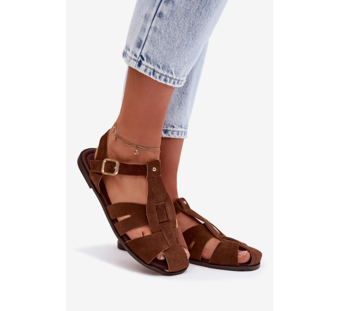 Dámské sandály Ploché Hnědé model 21960883 - Boto Dámské sandály Ploché Hnědé model 21960883 - Boto