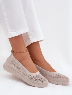 Dámské síťované baleríny ve sportovním stylu Virella – béžové