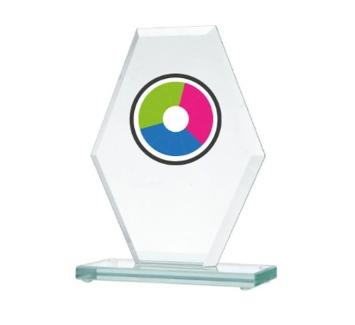 Skleněná trofej s barevným potiskem LuxorJet Skleněná trofej s barevným potiskem LuxorJet