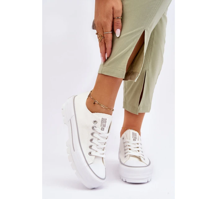 Látkové tenisky na platformě Big Star model 21610273 Bílá - Big Star Shoes