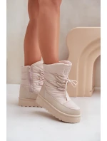 Sněhule Na Platformě Na Zip Big Star OO274885 Béžové