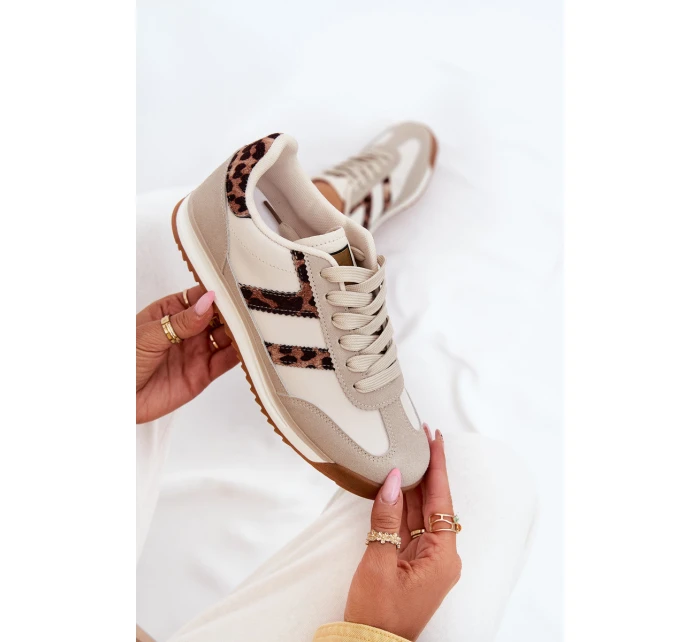 Nízké Dámské Tenisky Leopardí Béžové model 21696422 - Boto Nízké Dámské Tenisky Leopardí Béžové model 21696422 - Boto
