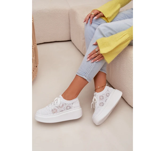 dámské tenisky na platformě bílé model 21937677 - Boto
