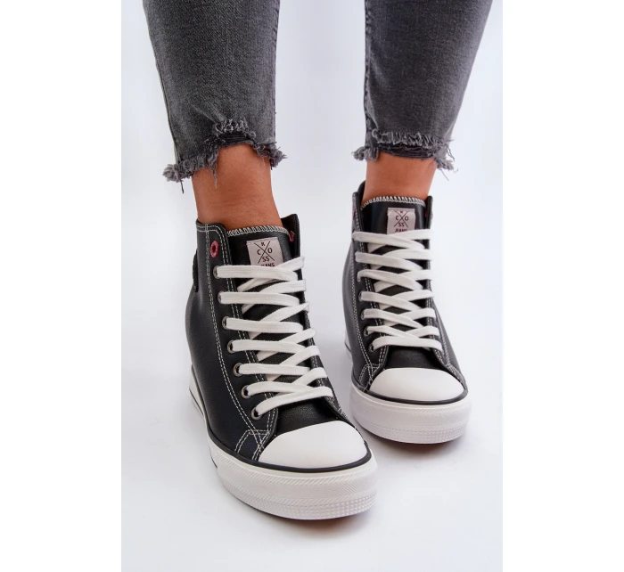 Dámské tenisky na podpatku Cross Jeans NN2R4005 Černé