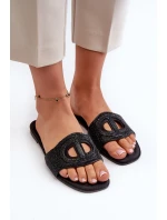Dámské sandály na ploché podrážce černé Dimrose