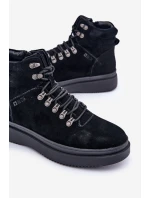 Semišové pánské zimní boty Big Star OO174187 černé