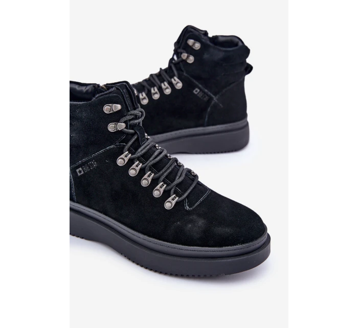 Semišové pánské zimní boty Big Star OO174187 černé
