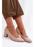 Lodičky na podpatku Sergio Leone PB413 Krémová Růžová