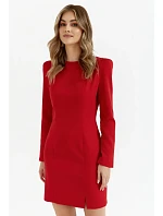 M755 Šaty s modelujícím prošíváním - červené
