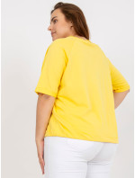 Žlutá halenka nadměrné velikosti pro každodenní nošení s výstřihem do V