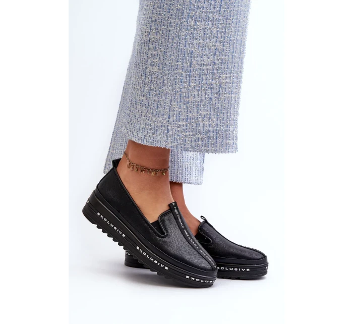 Kožené Dámské Boty Na Platformě S.Barski černá Kožené Dámské Boty Na Platformě S.Barski černá