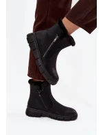 Dámské sněhule Briselle na platformě s kožešinou – černé Dámské sněhule Briselle na platformě s kožešinou – černé