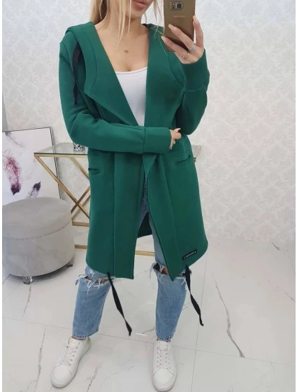 Zateplená bunda s kapucí model 20993383 tmavě zelená - Kesi