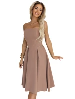 rozšířené midi šaty pro  béžové model 21750861 - numoco