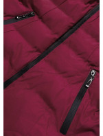 Dámská zimní bunda ve vínové bordó barvě s kožišinovým stojáčkem (5M769-06)
